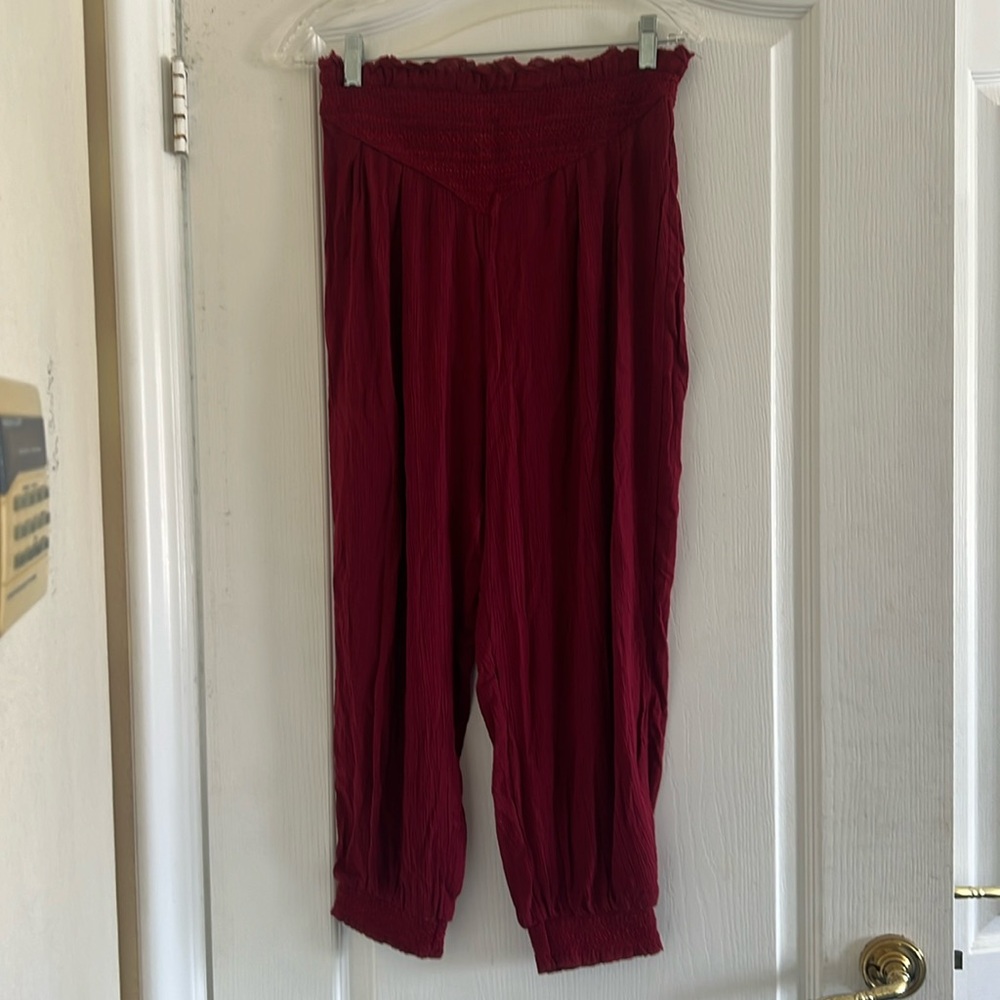 Free People intimately burgundy wide legged pants
